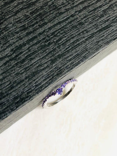 925 Silver Purple Band Ring